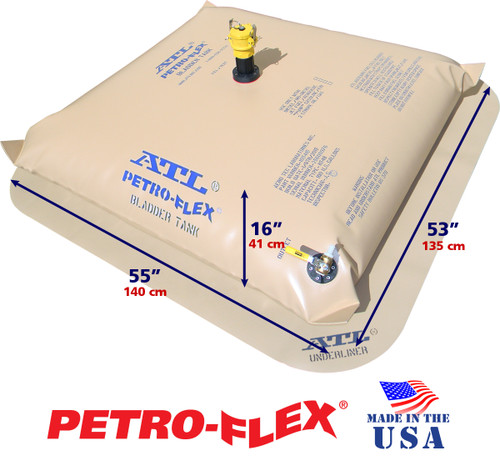 100 Gallon ATL Petro-Flex With Filled Dimensions