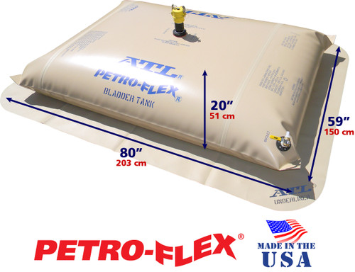 200 Gallon Petro-Flex With Filled Dimensions