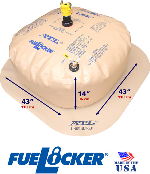 100 Gallon ATL FueLocker With Filled Dimensions