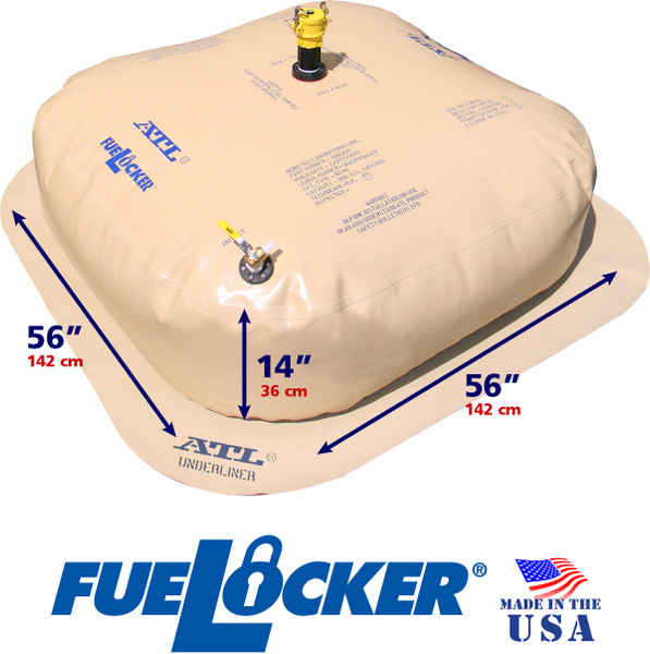 200 Gallon ATL FueLocker Bladder With Filled Dimensions