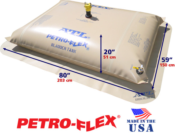 200 Gallon Petro-Flex With Filled Dimensions