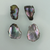 Natural Abalone Pearls (4pcs) – Iridescent Blue, Green, Pink, Purple – Baroque Gems for Jewelry Design, Nature-Inspired Art