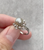 14K White Gold Natural Oyster Pearl and Diamond Ring