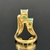 Vintage Double Emerald Ring | Natural Emerald | 14K Gold Bypass Ring | Estate Two Stone Ring | May Birthstone