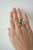 Vintage Double Emerald Ring | Natural Emerald | 14K Gold Bypass Ring | Estate Two Stone Ring | May Birthstone