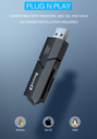 SmartQ C307 Duo SD Card Reader Portable USB 3.0 Flash Memory Card Adapter Hub for SD, Micro SD, SDXC, SDHC, MMC, Micro SDXC, Micro SDHC, UHS-I for Mac, Windows, Linux, Chrome, PC, Laptop, Switch, GoPro