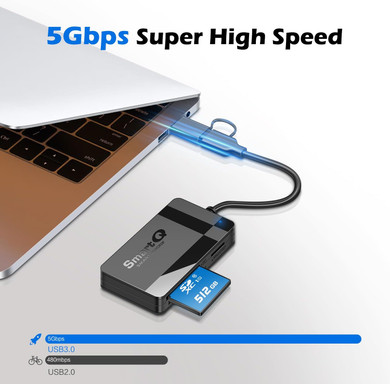 SmartQ C368 Pro Card Reader, USB-C + USB-A (SD, microSD, CF, MS) - photo 2