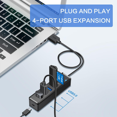 SmartQ H302A 4-Port USB 3.0 Hub with USB-C Power Port, 2 ft - photo 2