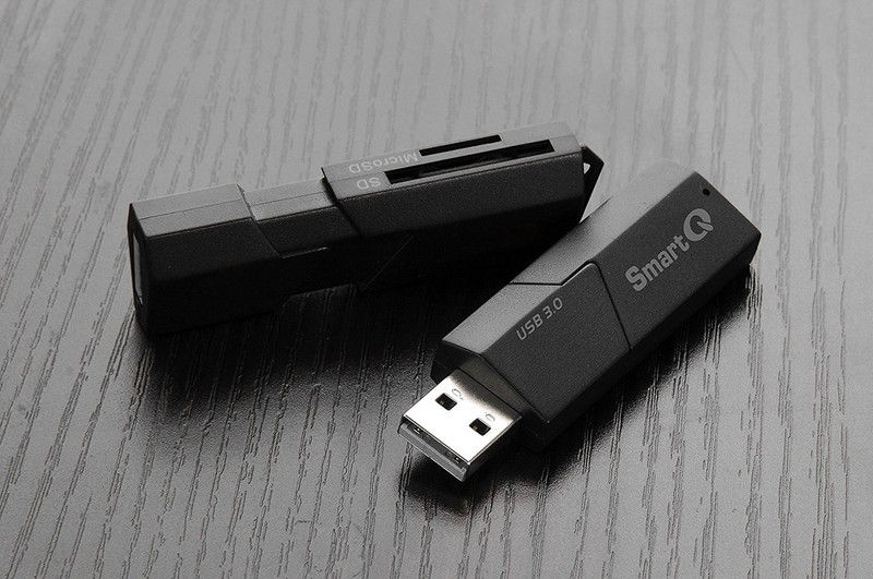 SmartQ C307 Lecteur de carte SD portable USB 3.0 Flash Adaptateur Hub pour  SD, Micro SD
