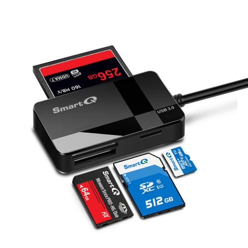 Chrome MMC PC SDXC Windows Duo UHS-I for Mac Micro SDXC Linux Micro SDHC SmartQ C307 DUO SD Card Reader Portable USB 3.0 Flash Memory Card Adapter Hub for SD Switch Laptop SDHC Micro SD