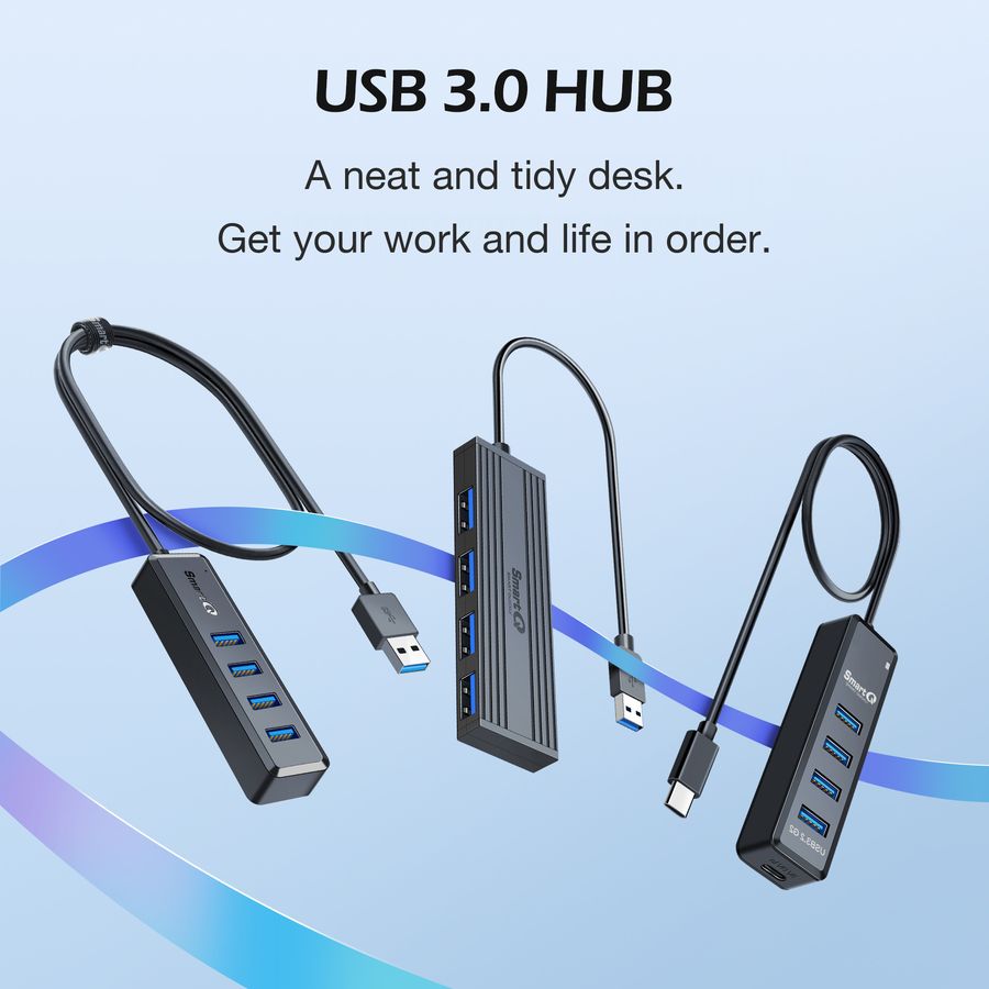 SmartQ USB 3.0 hubs for a neat and tidy desk
