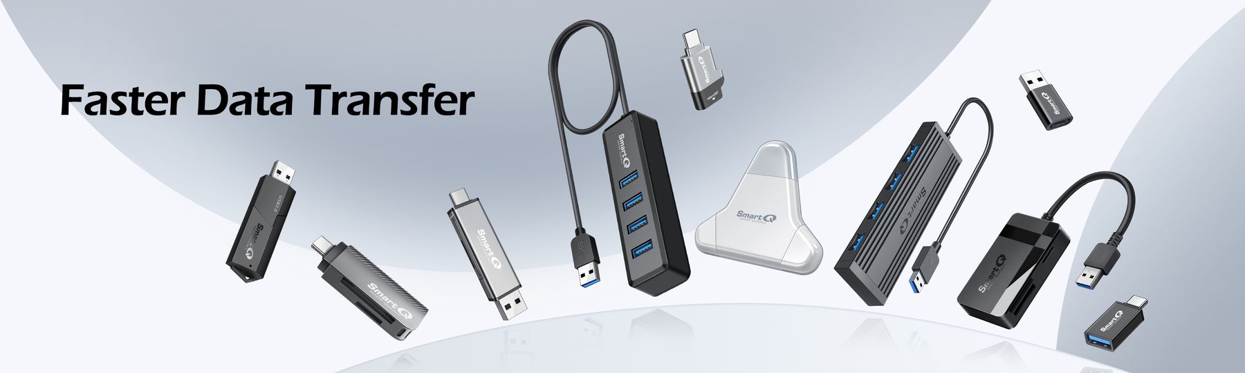Faster data transfer with SmartQ USB 3.0 card readers and hubs