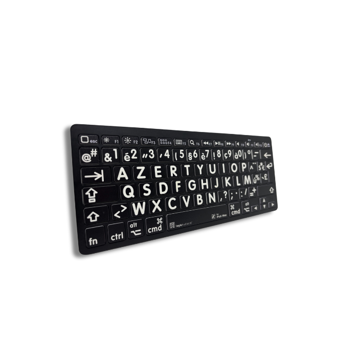 LOGICKEYBOARD XLPRINT Bluetooth toetsenbord Witte letters op zwart ...