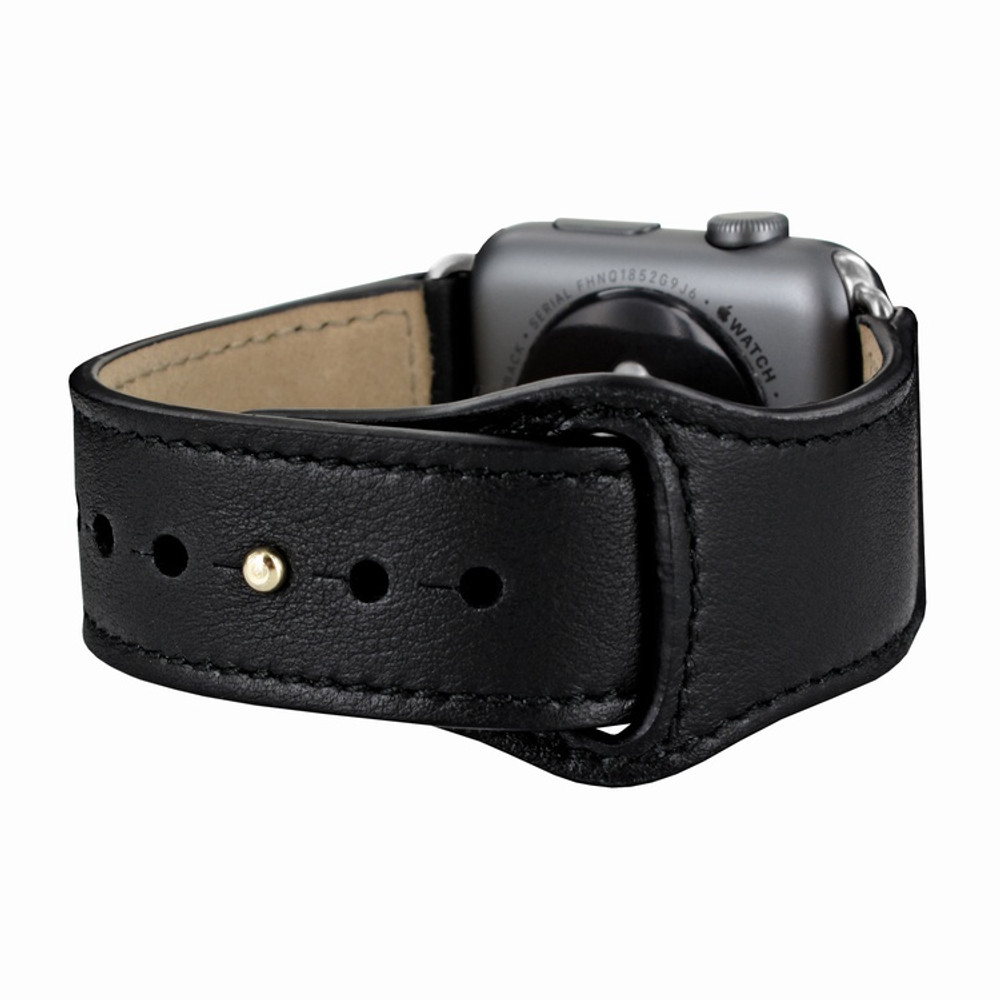 Piel Frama Apple Watch 38 mm Leather Strap - Black / Silver Adapter