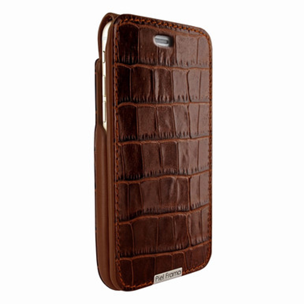 Piel Frama iPhone 6 Plus / 6S Plus / 7 Plus / 8 Plus UltraSliMagnum Leather Case - Brown Cowskin-Crocodile