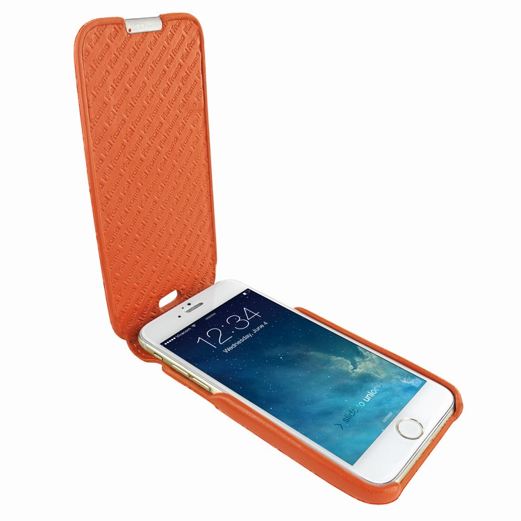 Piel Frama iPhone 6 Plus / 6S Plus / 7 Plus / 8 Plus UltraSliMagnum Leather Case - Orange Cowskin-Crocodile