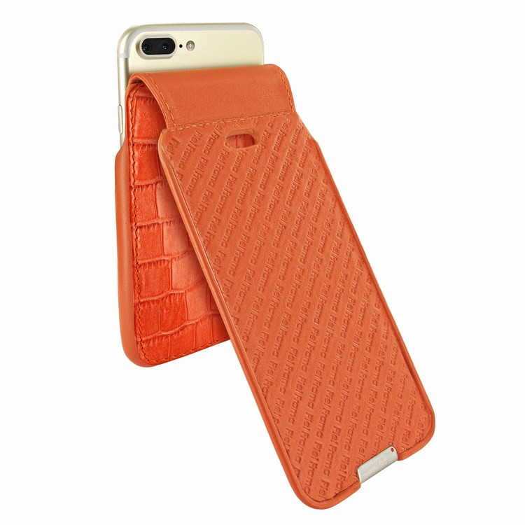Piel Frama iPhone 6 Plus / 6S Plus / 7 Plus / 8 Plus UltraSliMagnum Leather Case - Orange Cowskin-Crocodile