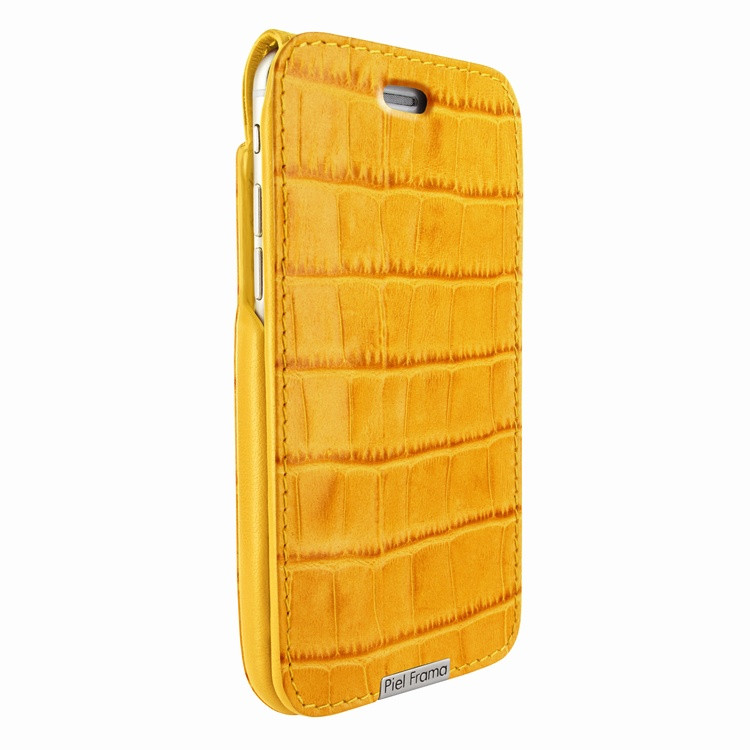 Piel Frama iPhone 6 Plus / 6S Plus / 7 Plus / 8 Plus UltraSliMagnum Leather Case - Yellow Cowskin-Crocodile