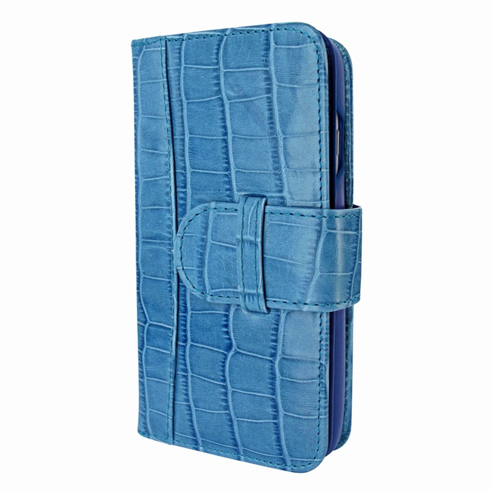 Piel Frama iPhone 7 / 8 WalletMagnum Leather Case - Blue Cowskin-Crocodile