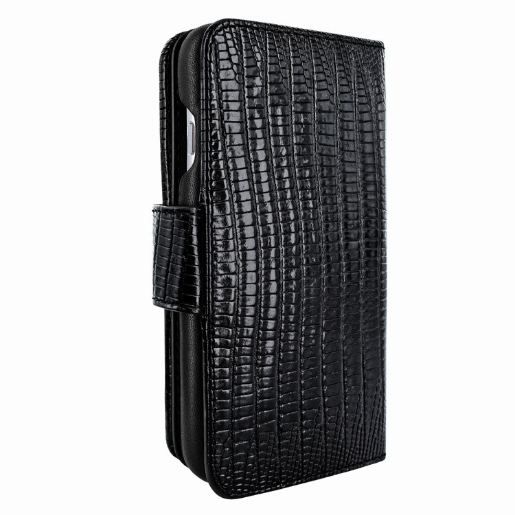 Piel Frama iPhone 7 / 8 WalletMagnum Leather Case - Black Cowskin-Lizard