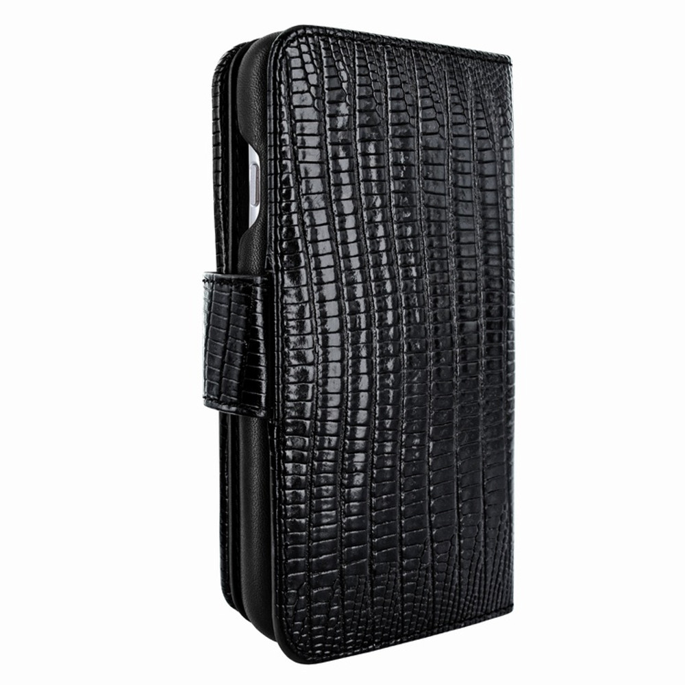 Piel Frama iPhone 7 / 8 WalletMagnum Leather Case - Black Cowskin-Lizard