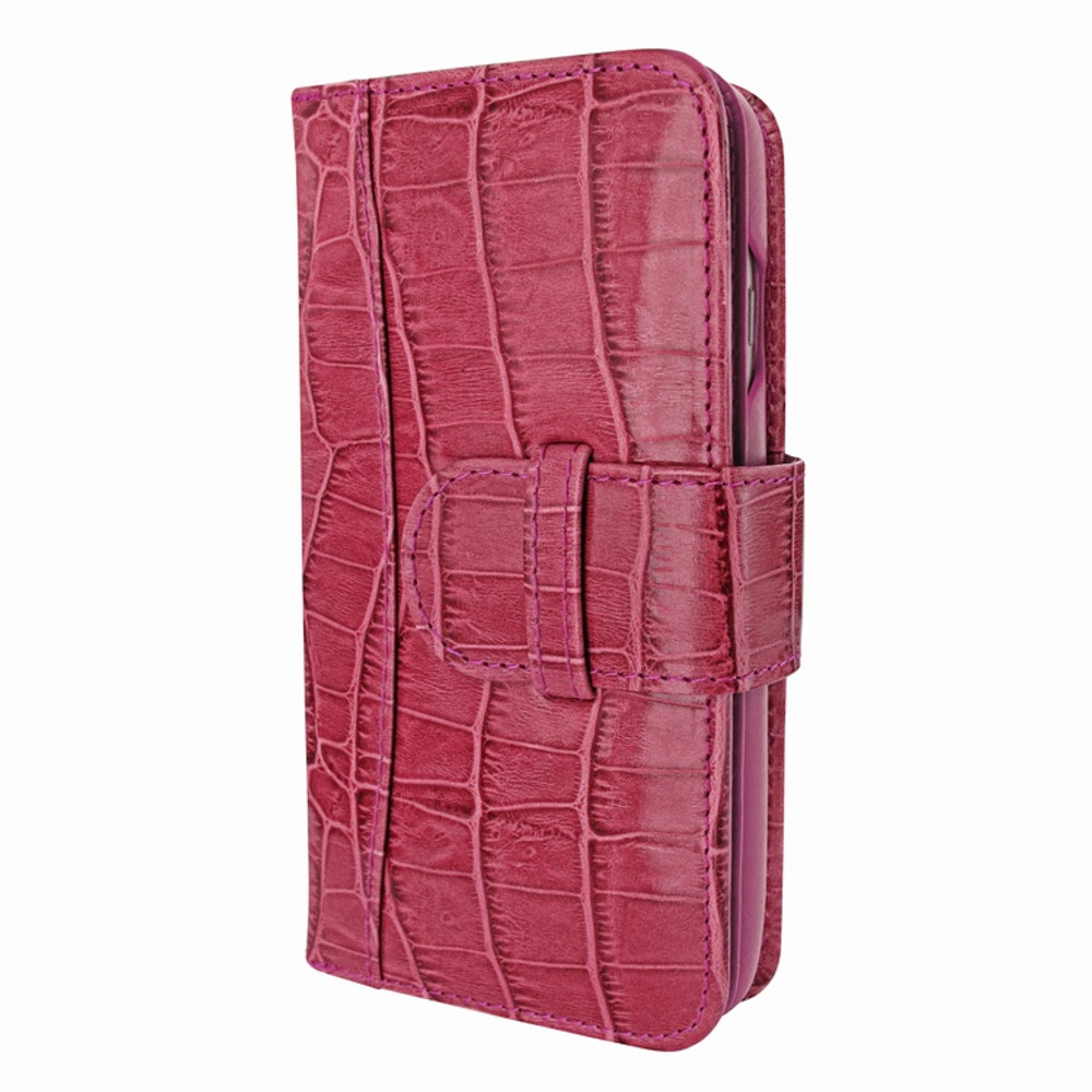 Piel Frama iPhone 7 / 8 WalletMagnum Leather Case - Fuchsia Cowskin-Crocodile