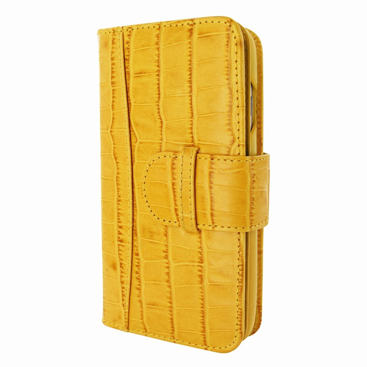 Piel Frama iPhone 7 / 8 WalletMagnum Leather Case - Yellow Cowskin-Crocodile