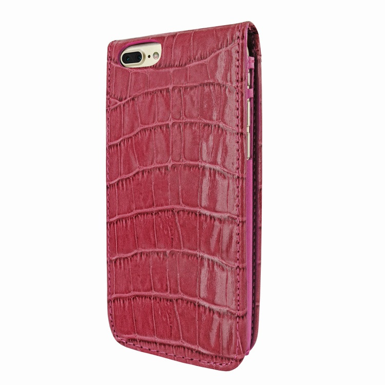 Piel Frama iPhone 7 Plus / 8 Plus Classic Magnetic Leather Case - Fuchsia Cowskin-Crocodile