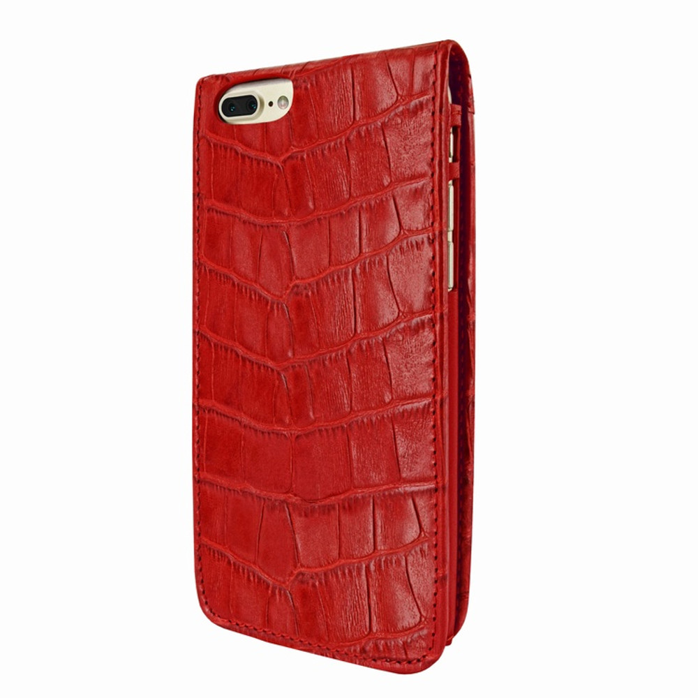 Piel Frama iPhone 7 Plus / 8 Plus Classic Magnetic Leather Case - Red Cowskin-Crocodile