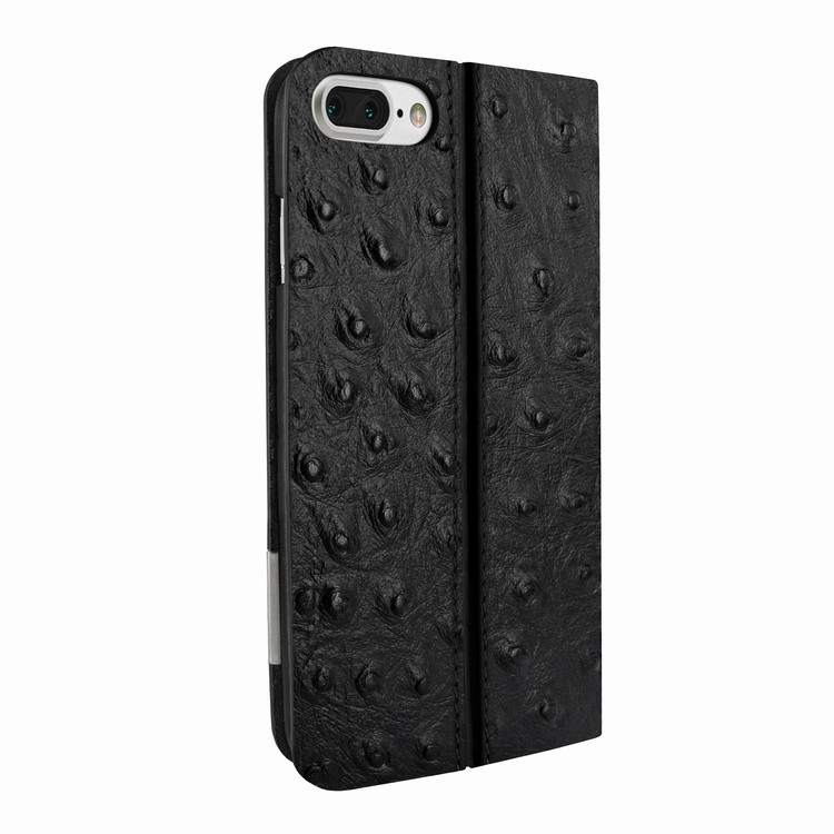 Piel Frama iPhone 7 Plus / 8 Plus FramaSlimCards Leather Case - Black Cowskin-Ostrich