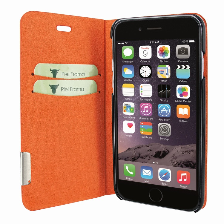 Piel Frama iPhone 7 Plus / 8 Plus FramaSlimCards Leather Case - Orange Cowskin-Crocodile