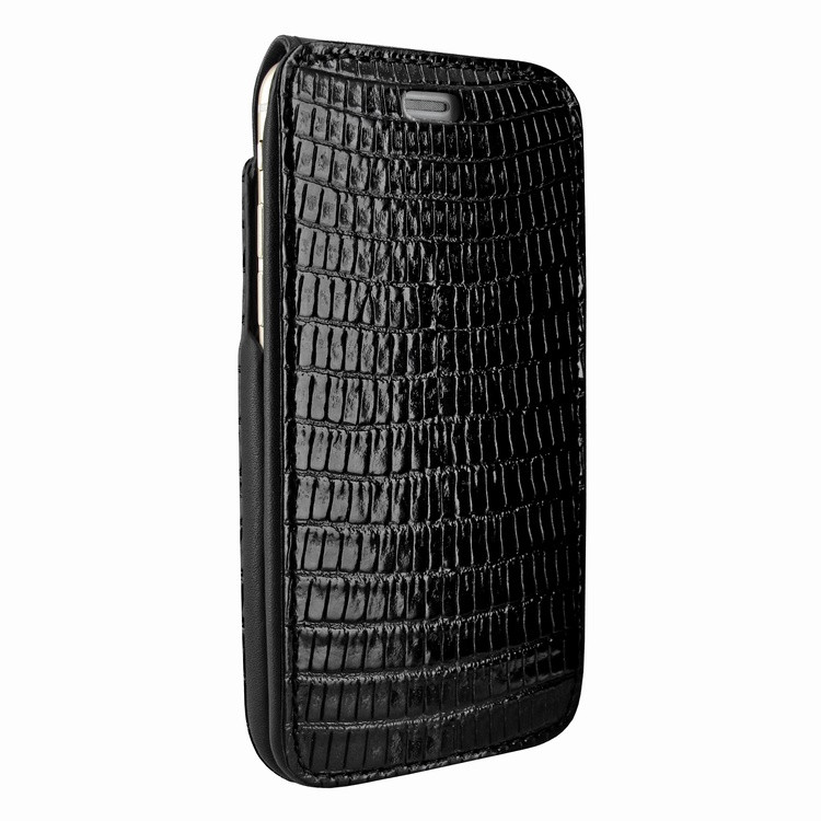 Piel Frama iPhone 7 Plus / 8 Plus iMagnumCards Leather Case - Black Cowskin-Lizard