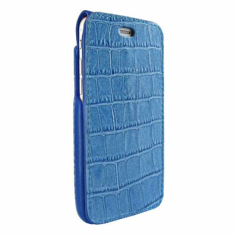 Piel Frama iPhone 7 Plus / 8 Plus iMagnumCards Leather Case - Blue Cowskin-Crocodile