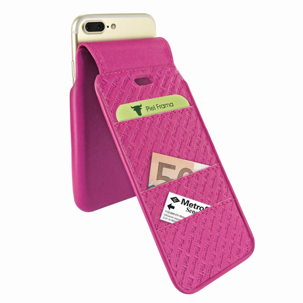 Piel Frama iPhone 7 Plus / 8 Plus iMagnumCards Leather Case - Fuchsia