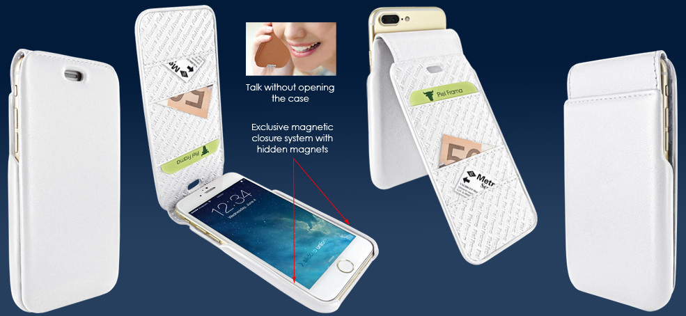 Piel Frama iPhone 7 Plus / 8 Plus iMagnumCards Leather Case - White