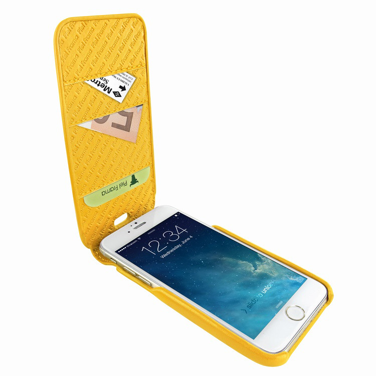 Piel Frama iPhone 7 Plus / 8 Plus iMagnumCards Leather Case - Yellow