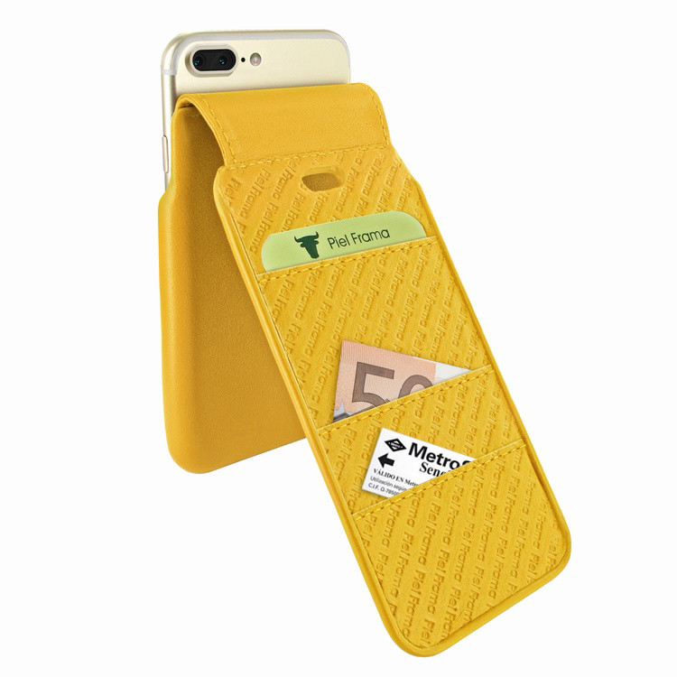 Piel Frama iPhone 7 Plus / 8 Plus iMagnumCards Leather Case - Yellow