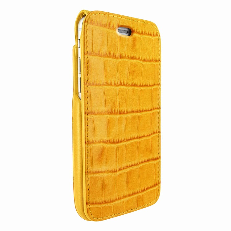 Piel Frama iPhone 7 Plus / 8 Plus iMagnumCards Leather Case - Yellow Cowskin-Crocodile