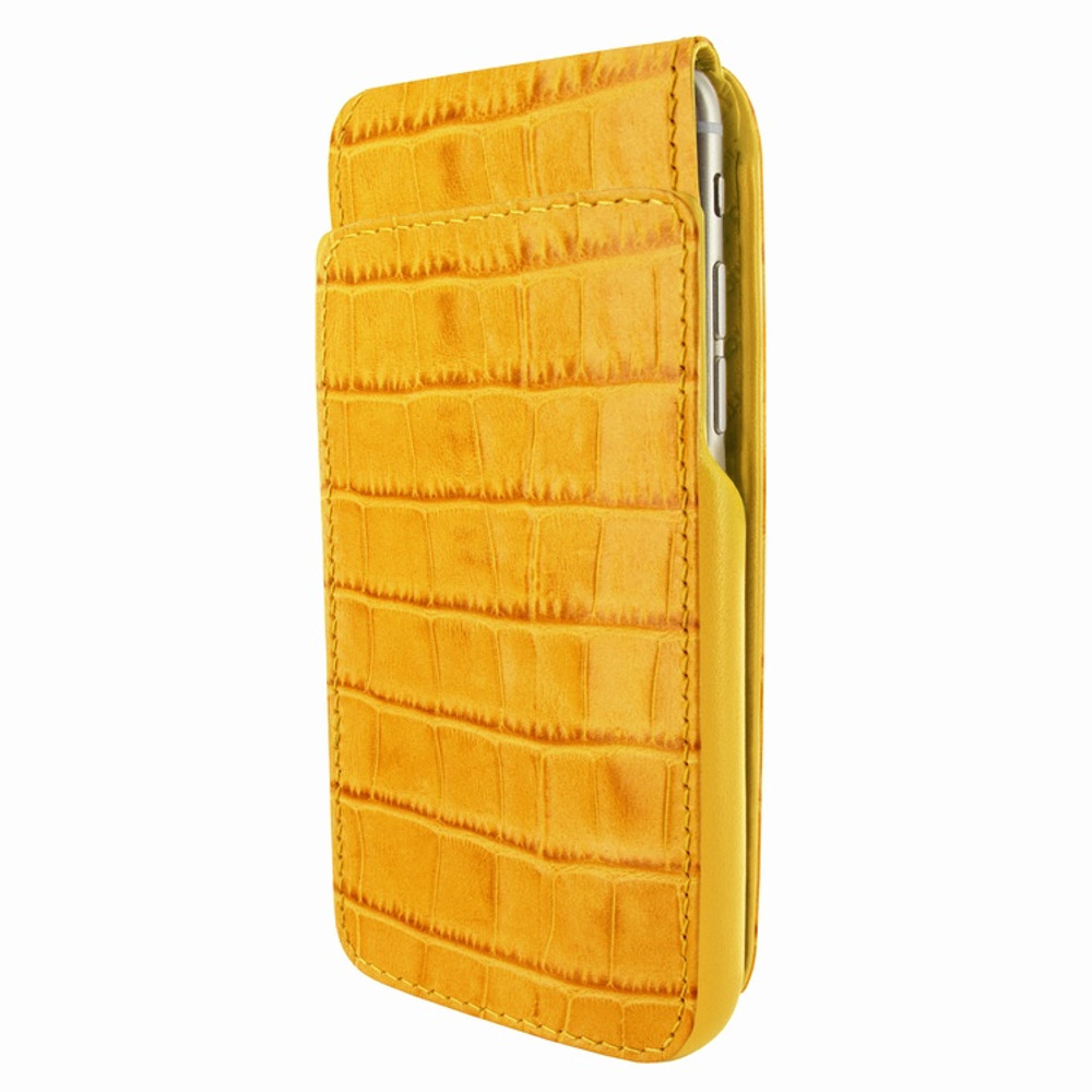 Piel Frama iPhone 7 Plus / 8 Plus iMagnumCards Leather Case - Yellow Cowskin-Crocodile