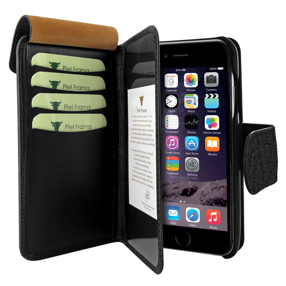 Piel Frama iPhone 7 Plus / 8 Plus WalletMagnum Leather Case - Black iForte