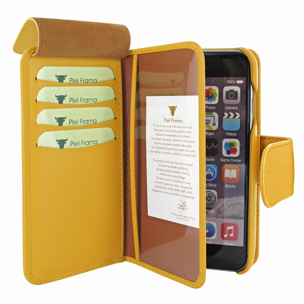 Piel Frama iPhone 7 Plus / 8 Plus WalletMagnum Leather Case - Yellow