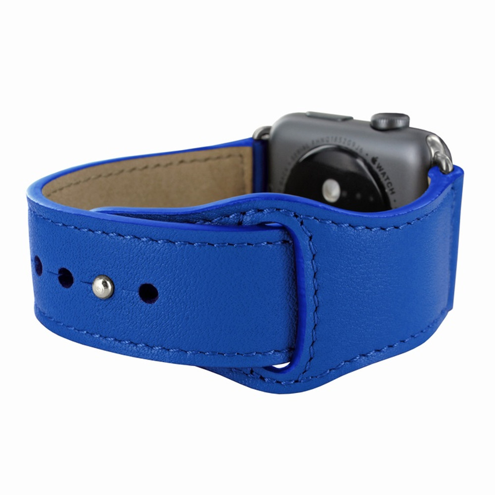 Piel Frama Apple Watch 42 mm Leather Strap - Blue / Silver Adapter