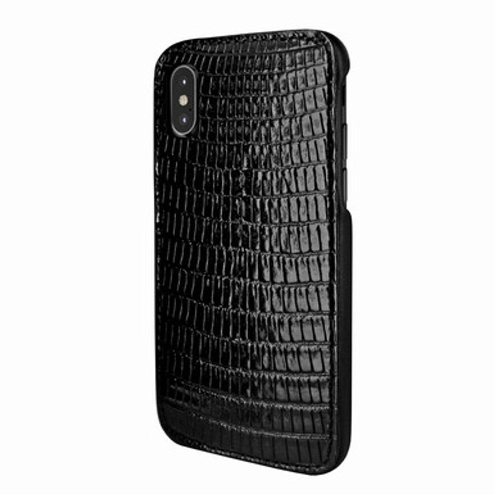 Piel Frama iPhone X / Xs FramaSlimGrip Leather Case - Black Cowskin-Lizard