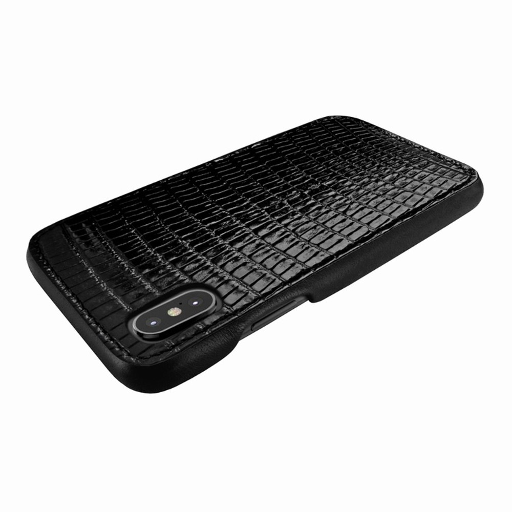 Piel Frama iPhone X / Xs FramaSlimGrip Leather Case - Black Cowskin-Lizard