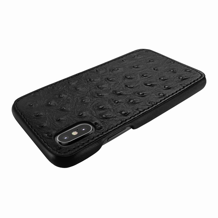 Piel Frama iPhone X / Xs FramaSlimGrip Leather Case - Black Cowskin-Ostrich