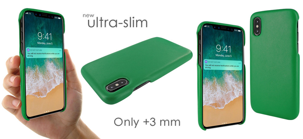 Piel Frama iPhone X / Xs FramaSlimGrip Leather Case - Green