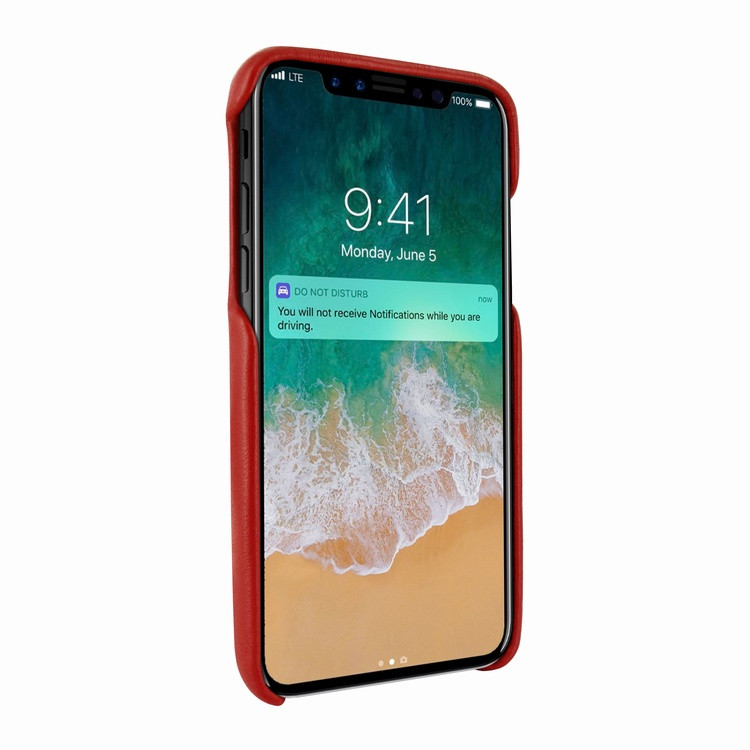 Piel Frama iPhone X / Xs FramaSlimGrip Leather Case - Red