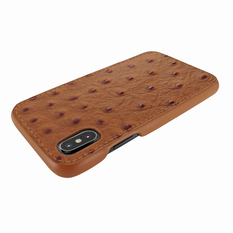 Piel Frama iPhone X / Xs FramaSlimGrip Leather Case - Tan Cowskin-Ostrich