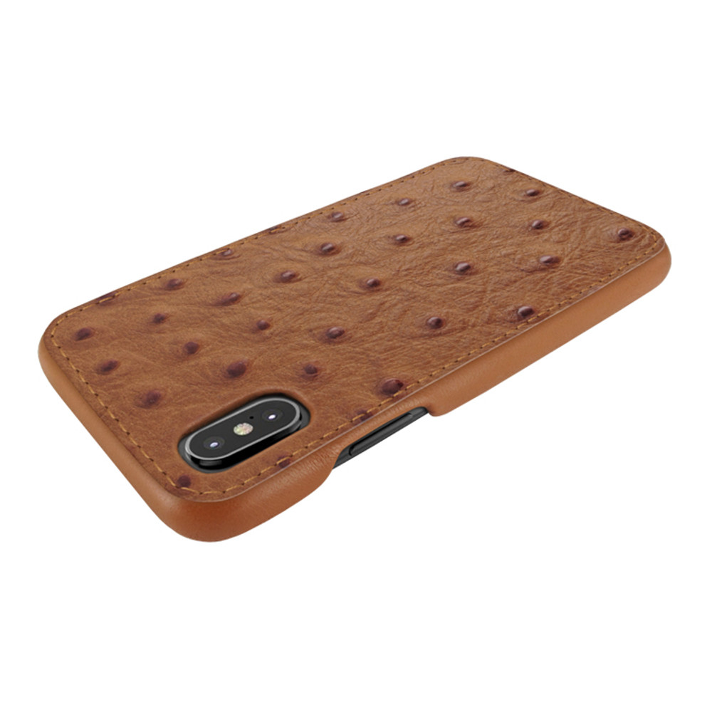 Piel Frama iPhone X / Xs FramaSlimGrip Leather Case - Tan Cowskin-Ostrich