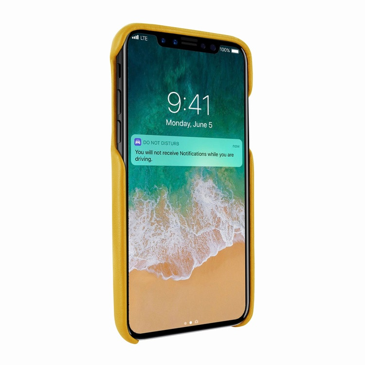 Piel Frama iPhone X / Xs FramaSlimGrip Leather Case - Yellow